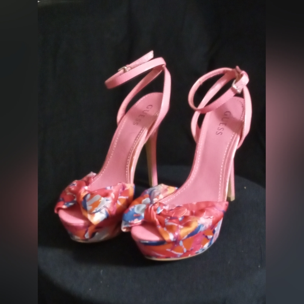 Pink Guess  Nuala slingbacks 4in stiletto Heels w 2 inch platform size 9